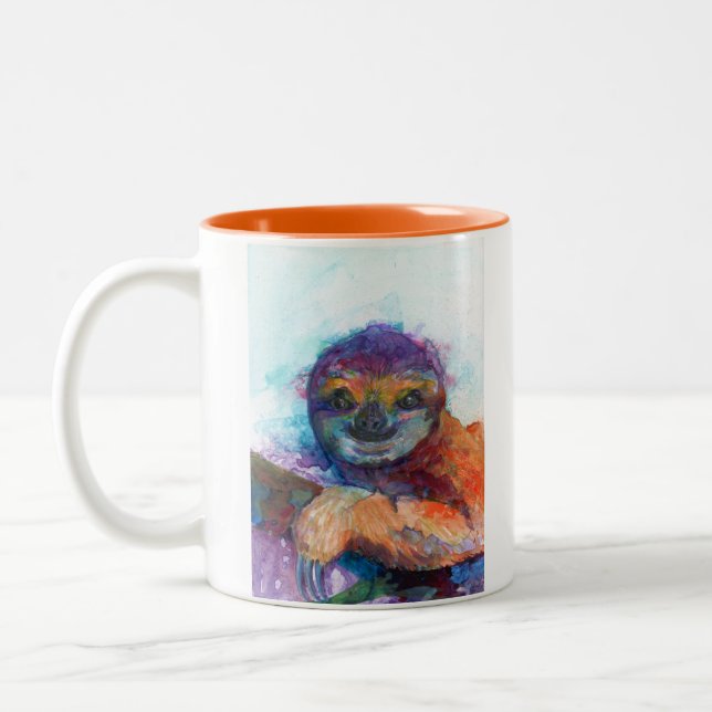 Taza Bicolor Sonrisa espumosa - acuarela (Izquierda)