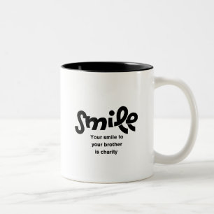 Taza Bicolor Sonrisa Moderna es Café Inspirador Islámico Benéfi