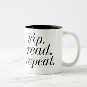 Taza Bicolor sorbo. leído. repetición