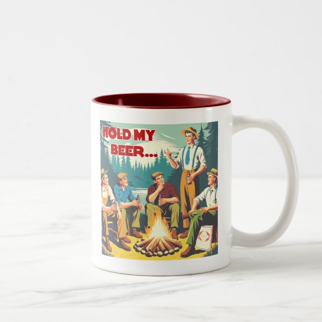 Taza Bicolor Sostener mi acampada de cerveza (Derecha)