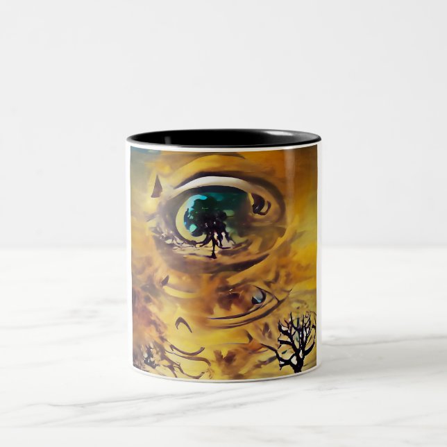Taza Bicolor Soul de árbol abstracto (Centro)