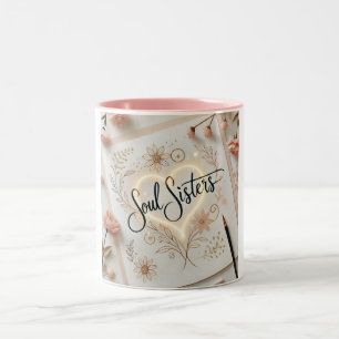 Taza Bicolor Soul Sisters Elegant Calligraphy