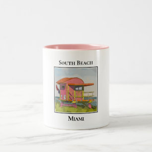 Taza Bicolor South Beach Miami Florida Lifeguard Tower