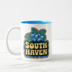 Taza Bicolor South Haven 70's Retro Michigan Vintage Coffee Mug