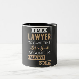 Taza Bicolor Soy abogada, para ahorrar tiempo