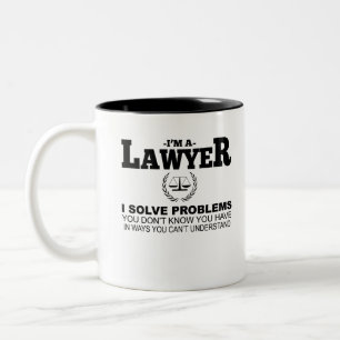Taza Bicolor Soy abogada, resuelvo problemas que no conoces