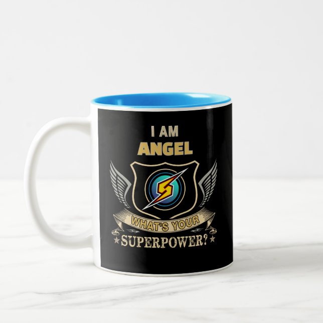 Taza Bicolor Soy ÁNGEL ¿Cuál es tu superpoder (Izquierda)