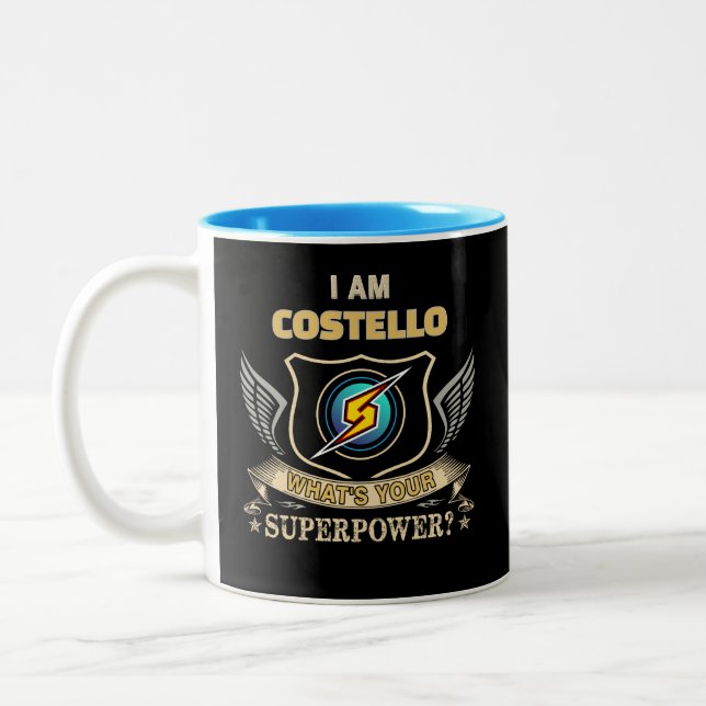 Taza Bicolor Soy COSTELLO ¿Cuál es tu superpoder (Izquierda)
