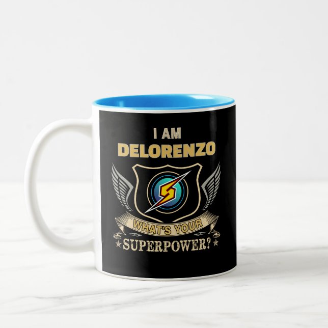 Taza Bicolor Soy DELORENZO ¿Cuál es tu superpoder (Izquierda)