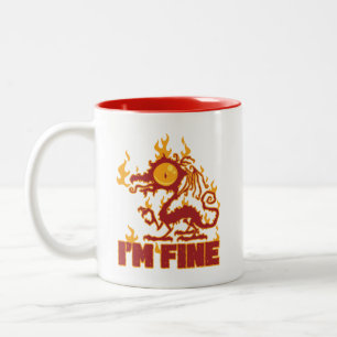 Taza Bicolor Soy el dragón quemador fino