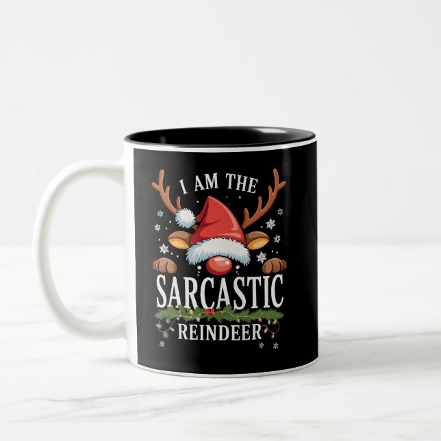 Taza Bicolor Soy el reno sarcástico de la Navidad (Izquierda)
