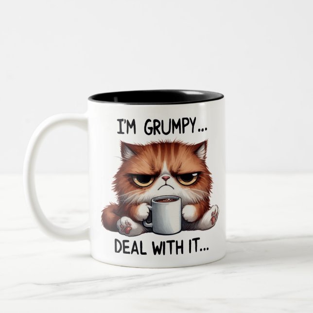 Taza Bicolor Soy gruñón, lidia con gato (Izquierda)