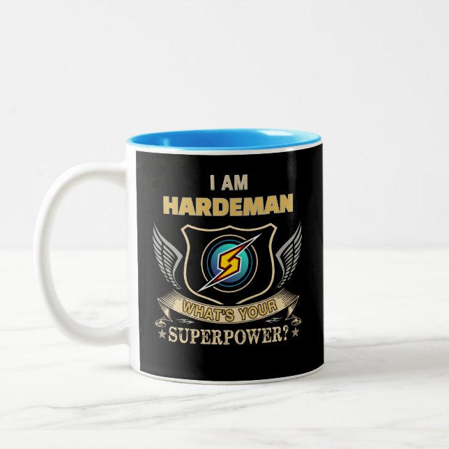 Taza Bicolor Soy HARDEMAN ¿Cuál es tu superpoder (Izquierda)