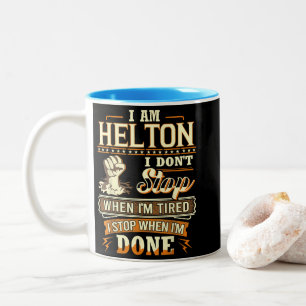 Taza Bicolor Soy Helton. No me detengo cuando estoy cansado