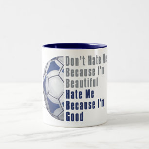 Taza Bicolor Soy Hermosa, Soy Buena Futbal