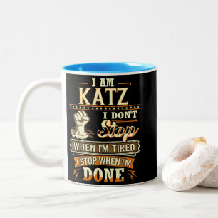 Taza Bicolor Soy Katz. No paro cuando estoy cansado