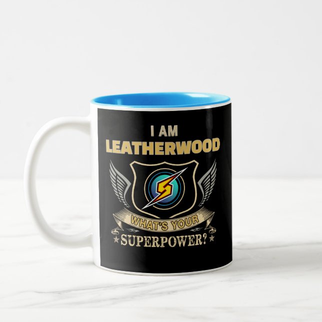 Taza Bicolor Soy LEATHERWOOD ¿Cuál es tu superpoder (Izquierda)