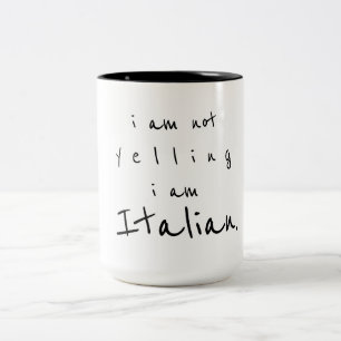 Taza Bicolor soy no gritando yo soy italiano