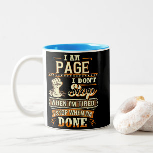 Taza Bicolor Soy Page. No me detengo cuando estoy cansado
