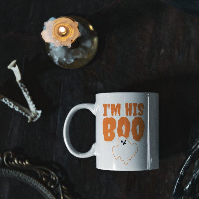 Taza Bicolor Soy su esposa guapa fantasma de Halloween (Subido por el creador)