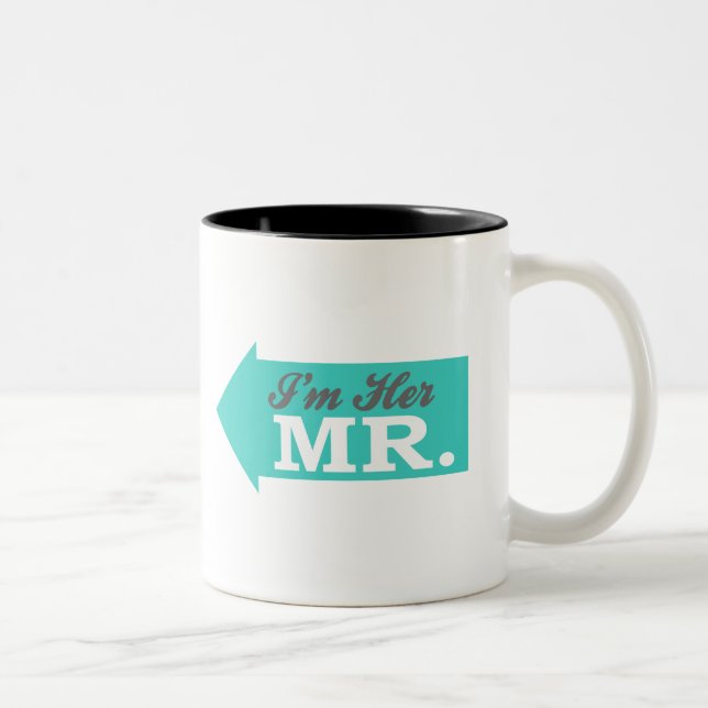 Taza Bicolor Soy su Sr. (la flecha verde azulada) (Derecha)