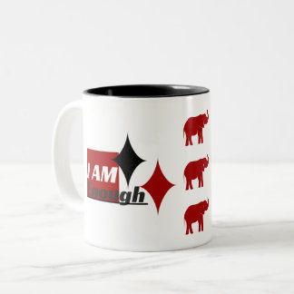 Taza Bicolor Soy suficiente para un elefante de dos tonos