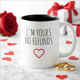 Taza Bicolor Soy tuyo sin devoluciones regalo de San Valentín