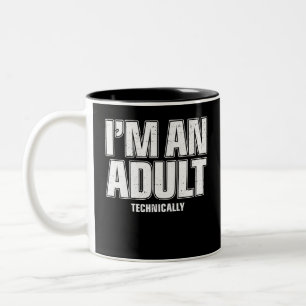 Taza Bicolor Soy un Adulto Técnicamente Gracioso Regalo de Cump