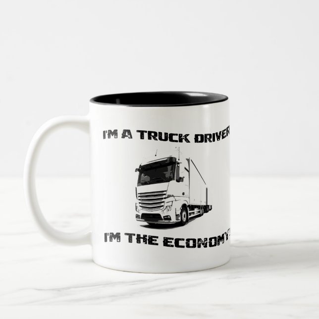 Taza Bicolor ¡Soy un camionero y soy la economía! (Izquierda)