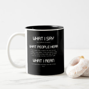 Taza Bicolor Soy un desarrollador de software divertida program