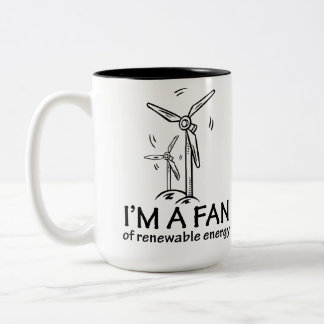Taza Bicolor Soy un fan de la energía renovable