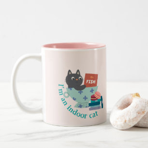 Taza Bicolor Soy un gato cubierto gracioso