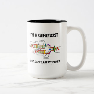 Taza Bicolor Soy un genetista Ergo Genes Son Mis Memes (ADN)