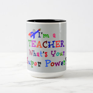 Taza Bicolor "Soy un maestro. ¿Cuál es tu superpoder?"