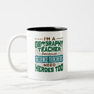 Taza Bicolor Soy un profesor de geografía y una gratitud diver