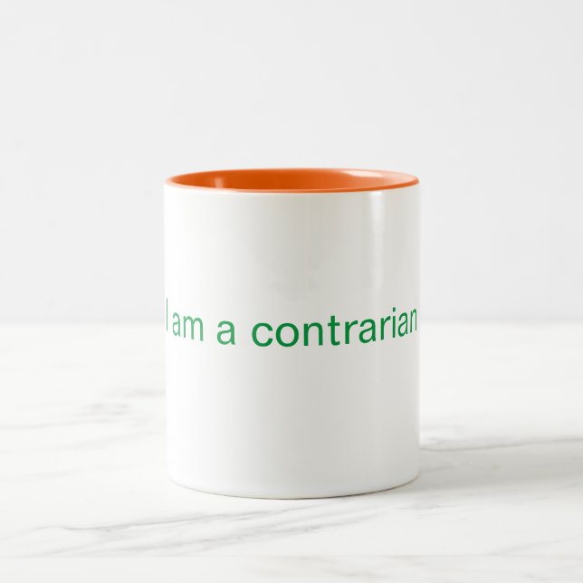 Taza Bicolor Soy un tazón de café contrario (Centro)