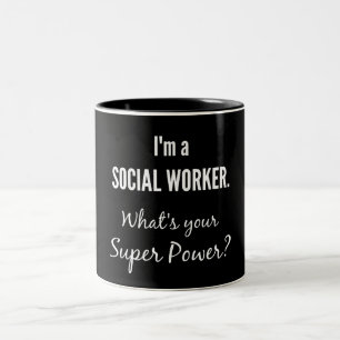 Taza Bicolor Soy un trabajador social. ¿Cuál es tu superpoder?