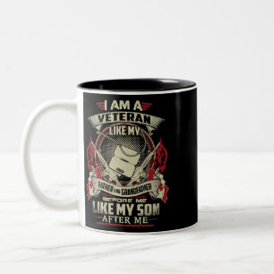 TAZA BICOLOR SOY UN VETERANO CANADIENSE COMO MI PADRE ANTES QUE
