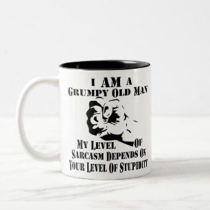 Taza Bicolor Soy Un Viejo Gruñón De Mi Nivel De Sarcasmo Depe