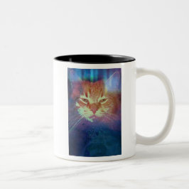 Taza Bicolor Space Kitty Dice Leer Mi Mug De Ojos