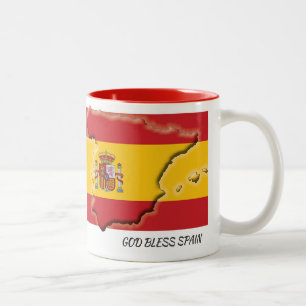 Taza Bicolor SPAIN FLAG MAP Scripting Personalizado