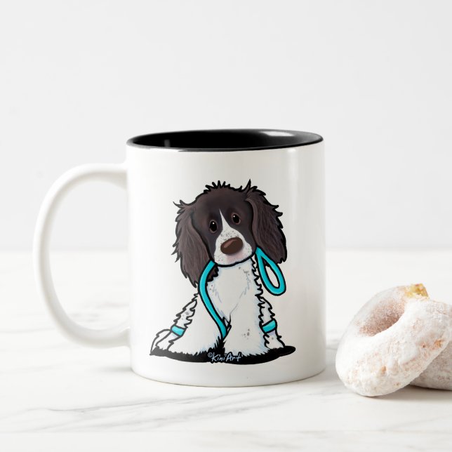 Taza Bicolor Spaniel de Springer (Con donut)