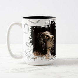 Taza Bicolor Spaniel dog love mug 