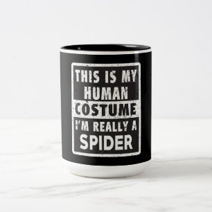 Taza Bicolor Spider Halloween Disstume Funny Spider Costume Reg