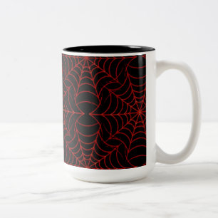 Taza Bicolor Spider Webs Pattern Coffee Mug