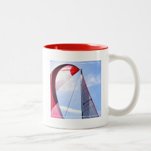 Taza Bicolor Spinnaker rojo con Sun