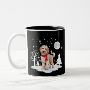Taza Bicolor Spinone Italiano Bajo la Luz de la Luna Nieve Navi