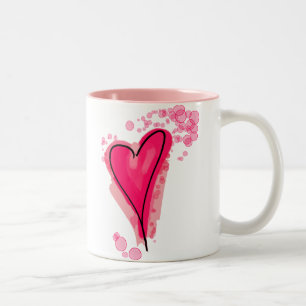 Taza Bicolor Splashy Pink Heart