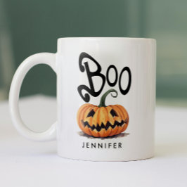 Taza Bicolor Spooky Boo Naranja Black Halloween