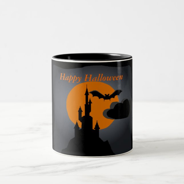 Taza Bicolor Spooky Castle Halloween Mug (Centro)